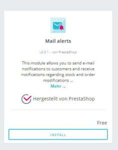Modul Mail Alerts, Email-Benachrichtigungen