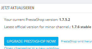 PrestaShop Upgrade von 1.6.x auf 1.7.x